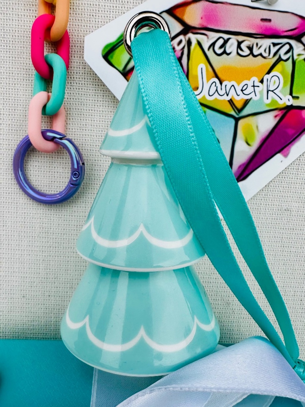 Tiffany & Co. Blue and Cream Christmas Tree Holiday Ornament